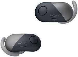 Sony True Wireless Bluetooth in Ear Headphones: Noise Cancelling Sports Workout Ear Buds - Cordless, Sweatproof Earphones, Built-in Microphone, Extra BASS WF-SP700N/B (International Version) Black