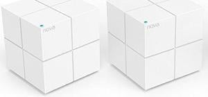 Tenda Nova MW6 (2-pack) Whole Home Mesh Wi-Fi System Coverage Up to 4,000 sq. ft, 2-4 bedrooms, Plug and Play, Works with Alexa, Parental Controls, 2 x Gigabit Ports / Unit