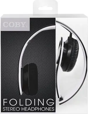 Coby Folding Stereo Headphones, White (CVH-801-WHT)