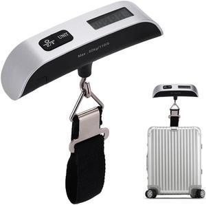 Eliminate overweight baggage frustration with this compact and easy to use digital luggage scale. Room temperature display included, in both Celsius and Fahrenheit. 110 lb capacity. auto shut off in 2