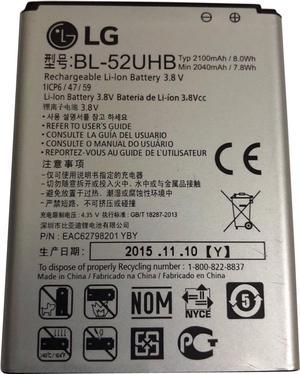 LG BL-52UHB Li-ion Battery 2100mAh 3.8V 8.0Wh EAC62798201 , Exceed 2 Verizon VS450PP, Optimus L70 , D320, D321