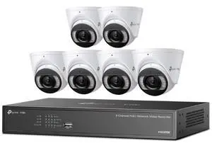TP-LINK VIGI NK8MP-T6425-2T 6pcs 4MP Full-Color Turret IPC & 8 Channel PoE+ NVR KIT with 2TB HDD installed