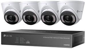 TP-LINK VIGI NK4P-T4425-2T 4pcs 4MP Full-Color Turret IPC & 4 Channel PoE+ NVR KIT with 2TB HDD installed