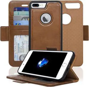 Navor  iPhone 7 Plus Case Detachable Magnetic Housing Wallet Case [Microfiber Layer to Protect Screen from Scratches wit