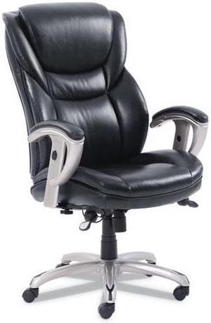 SertaPedic Emerson Executive Task Chair  Supports up to 300 lbs.  Black Seat/Black Back  Silver Base 49710BLK