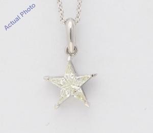 18k White Gold Kite Diamond Setting Multi-Stone Set Pentagram Star Necklace (0.24 Ct,J Color,SI2 Clarity)