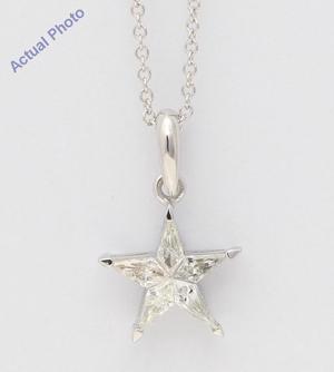 18k White Gold Kite Diamond Setting Multi-Stone Set Pentagram Star Necklace (0.29 Ct,J Color,SI1 Clarity)