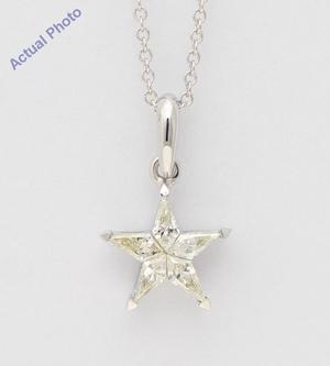 18k White Gold Kite Diamond Setting Multi-Stone Set Pentagram Star Necklace (0.36 Ct,J Color,VS Clarity)