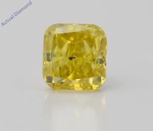 Cushion Cut Loose Diamond (1.05 Ct,Fancy Vivid Yellow(Color Enhanced) Color,SI1 Clarity) IGL Certified