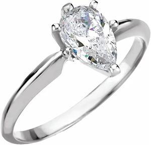 Pear Diamond Solitaire Engagement Ring14k White Gold 153 CtK ColorVS2 Clarity GIA Certified