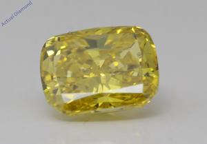 Cushion Natural Mined Loose Diamond (1.96 Ct Intense Yellow(Irradiated) VS2(Enhanced) Clarity) IGL