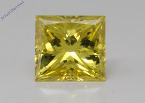 Princess Natural Mined Loose Diamond (1.5 Ct Intense Yellow(Irradiated) SI1(Enhanced) Clarity) IGL