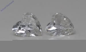 A Pair of Heart Cut Natural Mined Loose Diamonds (0.67 Ct,H Color,SI1-SI2 Clarity)