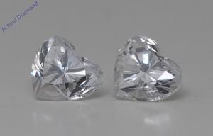 A Pair of Heart Cut Natural Mined Loose Diamonds (0.62 Ct,G Color,SI1-SI2 Clarity)