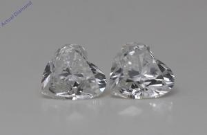 A Pair of Heart Cut Natural Mined Loose Diamonds (0.75 Ct,I Color,VS1-VS2 Clarity)