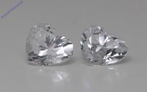 A Pair of Heart Cut Natural Mined Loose Diamonds (0.91 Ct,F Color,VS2-SI1 Clarity)