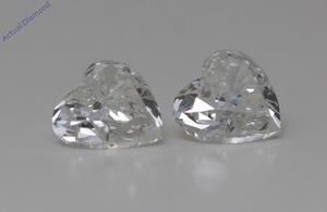 A Pair of Heart Cut Natural Mined Loose Diamonds (0.91 Ct,I Color,SI2 Clarity)