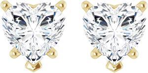 Heart Natural Mined Diamond Stud Earrings 14k Yellow Gold (1.3 Ct,I Color,VS2-SI1 Clarity)