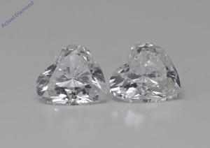 A Pair of Heart Cut Natural Mined Loose Diamonds (0.76 Ct,I Color,SI2 Clarity)