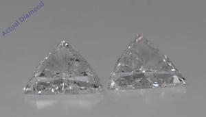 A Pair of Trilliant Cut Natural Mined Loose Diamonds (1.55 Ct,I Color,VS2-SI1 Clarity)