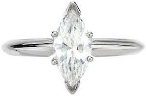 Marquise Diamond Solitaire Engagement Ring 14K White Gold 3.32 Ct, I , I1(Laser Drilled) GIA Certified