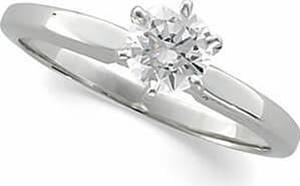 Round Diamond Solitaire Engagement Ring 14k White Gold 1 Ct, (I-J Color, VS Clarity)