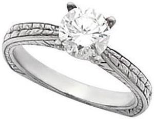 Round Diamond Solitaire Engagement Ring 14k White Gold 1 Ct, (F-G Color, SI Clarity)