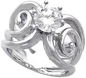 Round Diamond Solitaire Engagement Ring 14k White Gold 1 Ct, (I-J Color, VS Clarity)