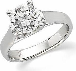 Round Diamond Solitaire Engagement Ring 14k White Gold 1 Ct, (F-G Color, VS Clarity)