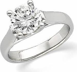 Round Diamond Solitaire Engagement Ring 14k White Gold 1 Ct, (F-G Color, SI Clarity)