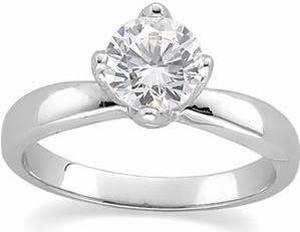 Round Diamond Solitaire Engagement Ring 14k White Gold 1 Ct, (F-G Color, VS Clarity)