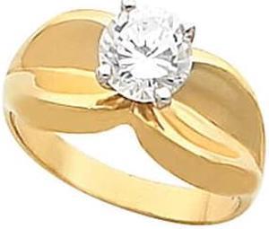 Round Diamond Solitaire Engagement Ring 14k Yellow Gold 1 Ct, (F-G Color, VS Clarity)