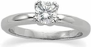 Round Diamond Solitaire Engagement Ring 14k White Gold 1 Ct, (F-G Color, SI Clarity)