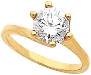 Round Diamond Solitaire Engagement Ring 14k White Gold 1 Ct, (F-G Color, SI Clarity)