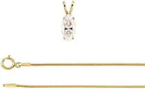 Marquise Diamond Solitaire Pendant Necklace 14K Yellow Gold (0.63 Ct, G Color, I1 Clarity)