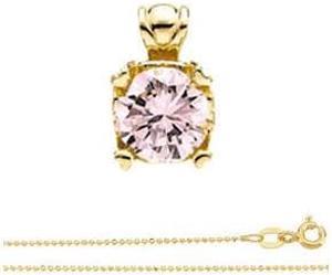 Round Diamond Solitaire Pendant Necklace 14k White Gold (1 Ct, I-J Color, VS Clarity)