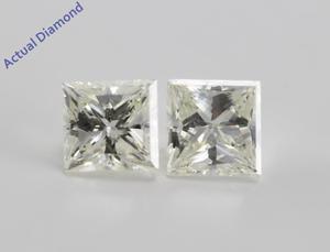 Princess Diamond Stud Earrings 14k Yellow Gold (1.83 Ct, K Color, VS2 Clarity)