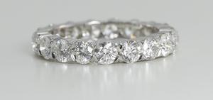 18k White Gold Round Cut Multi Stone Diamond Eternity Band (3.03 Ct, G Color, VS Clarity)