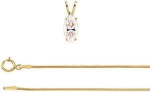 Marquise Diamond Solitaire Pendant Necklace 14K Yellow Gold (0.7 Ct, I Color, VS2 Clarity) GIA Certified