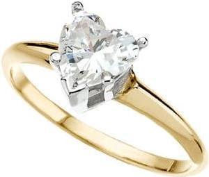 Heart Diamond Solitaire Engagement Ring, 14K Yellow Gold (0.7 Ct, H Color, SI2 Clarity) GIA Certified