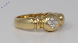 18k Yellow Gold Princess Invisible Setting Four stone contemporary classic diamond ring(0.3 ct, H, VS)