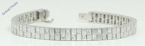 18k White Gold Princess Contemporary Art D?cor Style diamond tennis bracelet (8.3 Ct, H Color, VS Clarity)