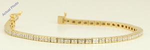 18k Yellow Gold Princess Contemporary chic dress classic diamond tennis bracelet (3.52 Ct, H , VS )