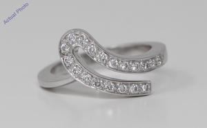 18k White Gold Round Cut Double ribbon wedding diamond ring (0.25 Ct, H Color, VS Clarity)