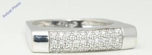 14k White Gold Round Modern contemporary square shaped domed eternity diamond wedding band (0.25 Ct, H , SI )