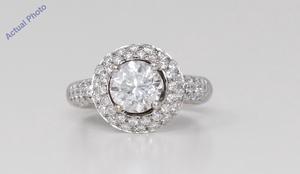 18k White Gold Round Cut Classic engagement dress cocktail diamond ring (2.64 Ct, H Color, SI Clarity)