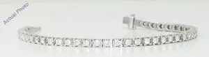 18k White Gold Round Cut Contemporary chic classic diamond link tennis bracelet (2.86 Ct, H Color, VS Clarity)