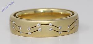 18k Yellow Gold Round Cut Diamond Millenium revolving wedding band (0.41 Ct, H Color, SI Clarity)