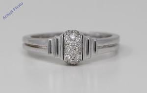 18k White Gold Round Modern classic diamond dress anniversary engagement ring (0.16 Ct, H Color, SI Clarity)