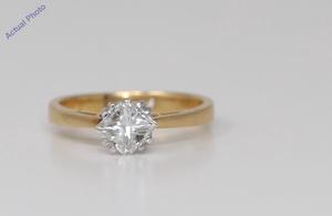 18k Yellow Gold Round Cut Classic modern square diamond engagement ring (1 Ct, G Color, VVS2 Clarity)